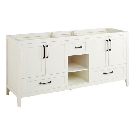 72" Burfield Double Vanity for Undermount Sinks - White