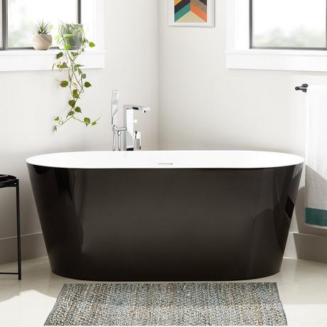67" Eden Black Acrylic Freestanding Tub