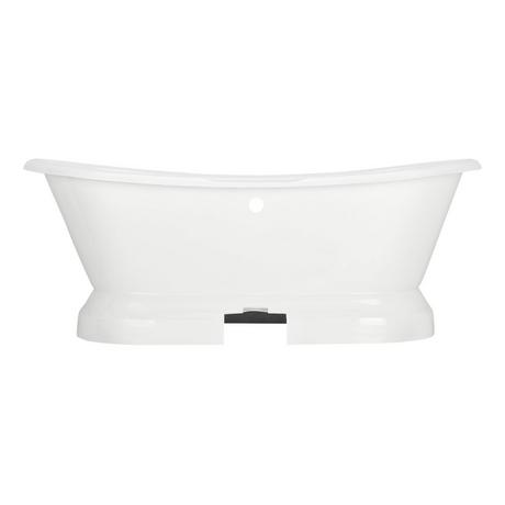 71" Frayser Cast Iron Double-Slipper Pedestal Tub - 7" Rim Holes