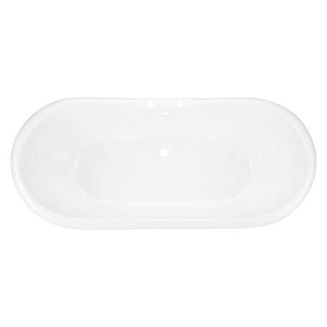 71" Frayser Cast Iron Double-Slipper Pedestal Tub - 7" Rim Holes