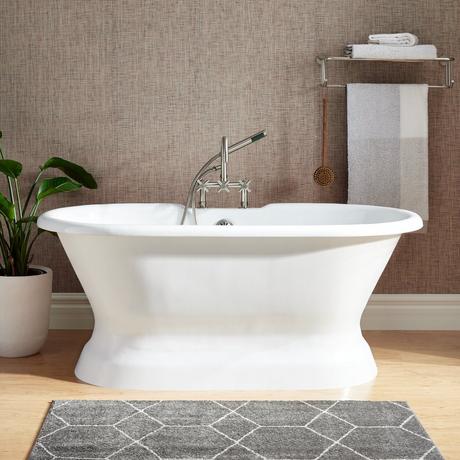 60" Henley Cast Iron Double-Ended Pedestal Tub  - 7" Rim Holes