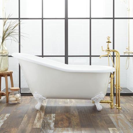 57" Erica Cast Iron Clawfoot Tub - Imperial Feet