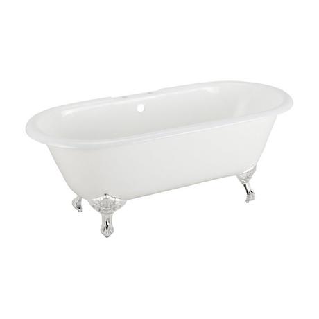 60" Sanford Cast Iron Clawfoot Tub - 7" Tap Holes - Imperial Feet