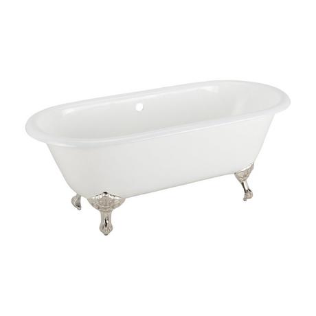 66" Sanford Cast Iron Clawfoot Tub - Rolled Rim - Imperial Feet