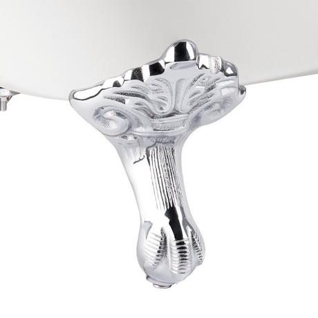 66" Goodwin Cast Iron Slipper Clawfoot Tub - Rolled Rim - Imperial Feet