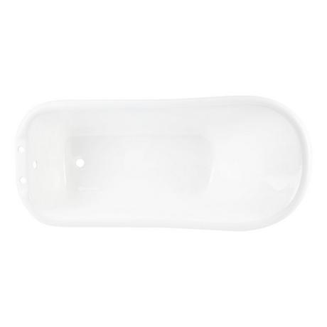 66" Goodwin Cast Iron Slipper Clawfoot Tub - Tap Deck - 7" Tap Holes - Imperial Feet