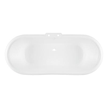 72" Lena Cast Iron Clawfoot Tub - 7" Rim Holes - Monarch Feet