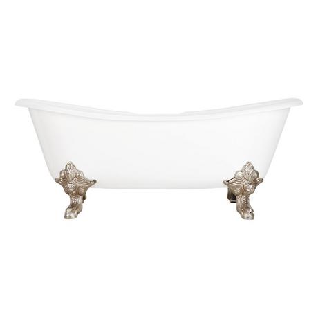 59" Lena Cast Iron Clawfoot Tub -  7" Rim Holes - Monarch Feet