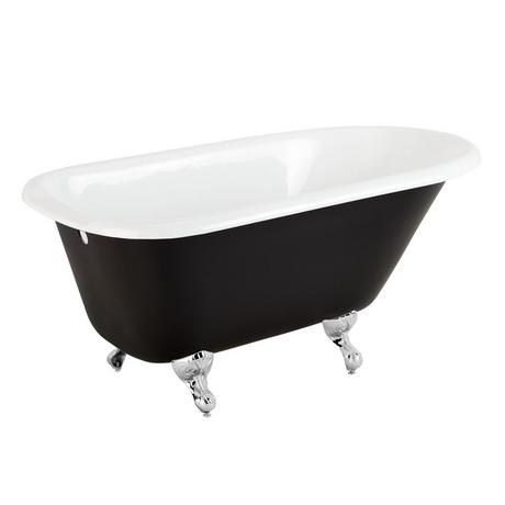 54" Miya Cast Iron Clawfoot Tub - Black - Ball & Claw Feet