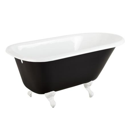 54" Miya Cast Iron Clawfoot Tub - Black - Ball & Claw Feet