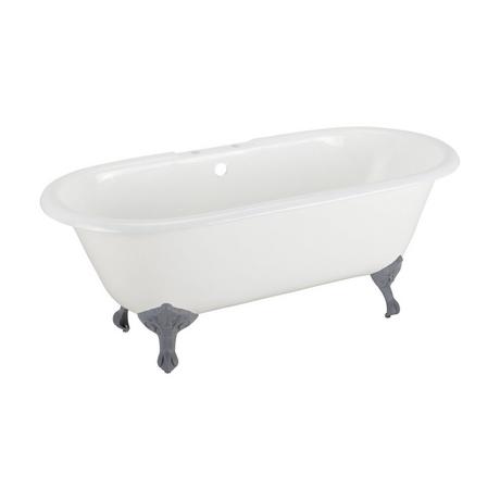 60" Sanford Cast Iron Clawfoot Tub - 7" Tap Holes - Imperial Feet