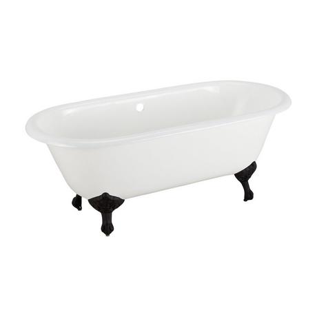 66" Sanford Cast Iron Clawfoot Tub - Rolled Rim - Imperial Feet