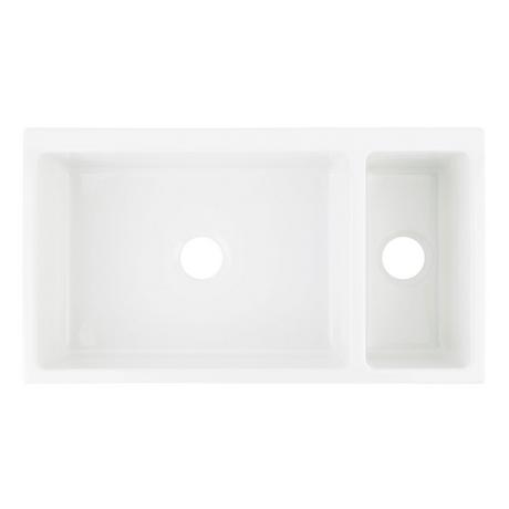 36" Gallo 80/20 Double-Bowl Fireclay Farmhouse Sink - White