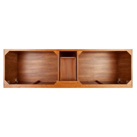 72" Novak Double Teak Vanity with Rectangular Undermount Sinks - Teak