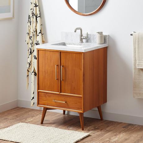 24" Novak Teak Vanity with Rectangular Undermount Sink - Teak