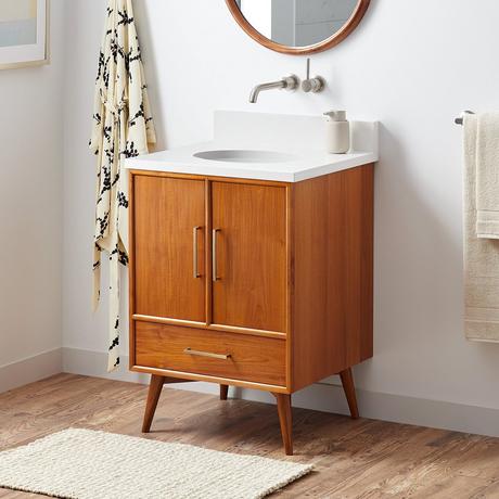 24" Novak Teak Vanity with Undermount Sink - Teak