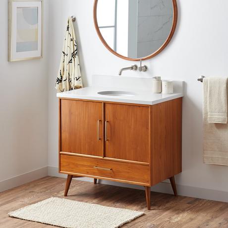 36" Novak Teak Vanity with Undermount Sink - Teak