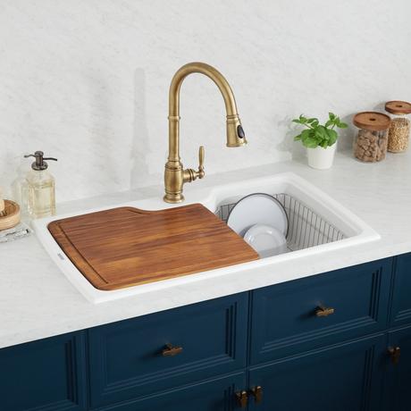 35" Kendale Granite Composite Drop-In Kitchen Sink - Milk White