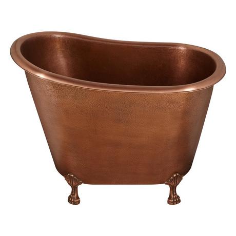 49" Abbey Hammered Copper Slipper Clawfoot Soaking Tub