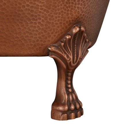 49" Abbey Hammered Copper Slipper Clawfoot Soaking Tub