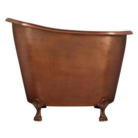 49" Abbey Hammered Copper Slipper Clawfoot Soaking Tub