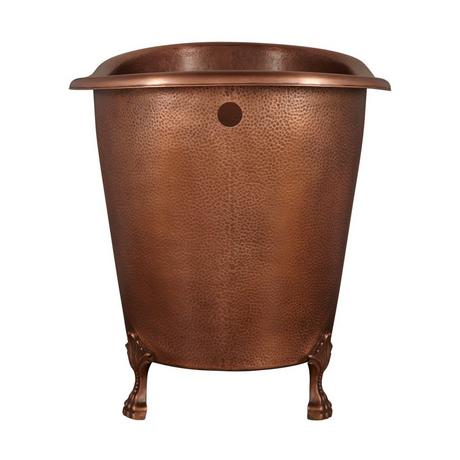 49" Abbey Hammered Copper Slipper Clawfoot Soaking Tub