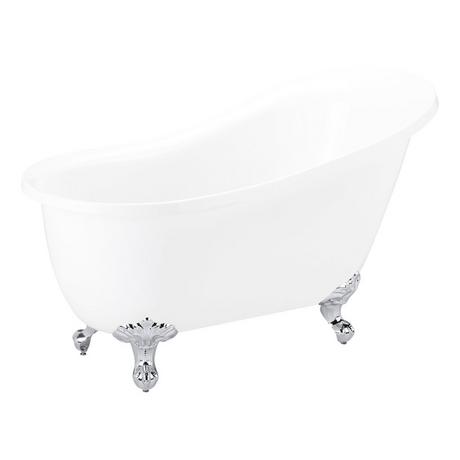 51" Ultra Acrylic Slipper Clawfoot Tub - Roll-Top - Imperial Feet