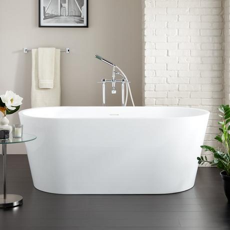 59" Eden Acrylic Freestanding Tub - Overflow
