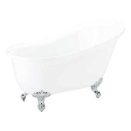 61" Ultra Acrylic Slipper Clawfoot Tub - Roll Top - Imperial feet