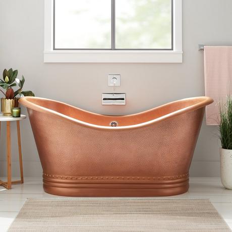 66" Paige Copper Double-Slipper Tub