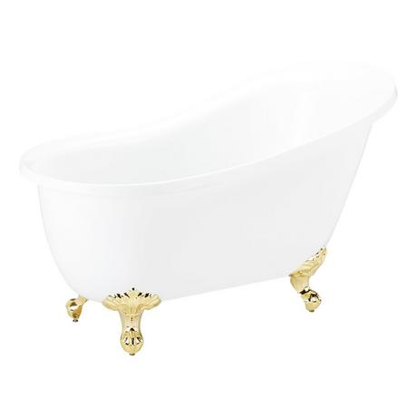 67" Ultra Acrylic Slipper Clawfoot Tub - Roll Top - Imperial Feet