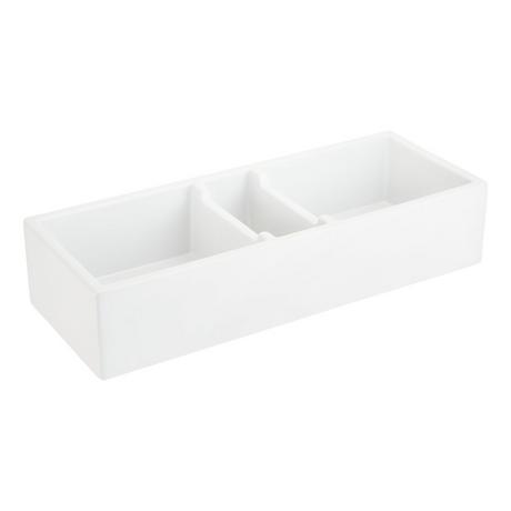 47" Tethra Triple-Bowl Fireclay Farmhouse Kitchen Sink - White