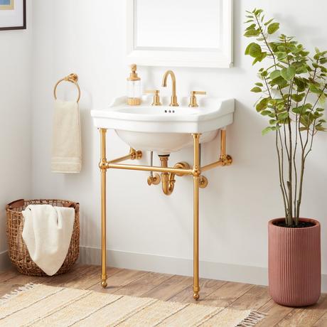 24" Cierra Console Sink with Brass Stand
