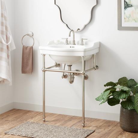24" Cierra Console Sink with Brass Stand