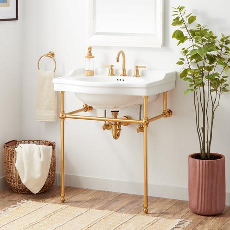 30" Cierra Console Sink with Brass Stand