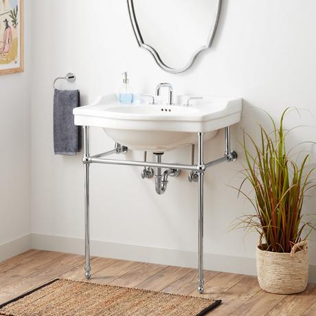 30" Cierra Console Sink with Brass Stand