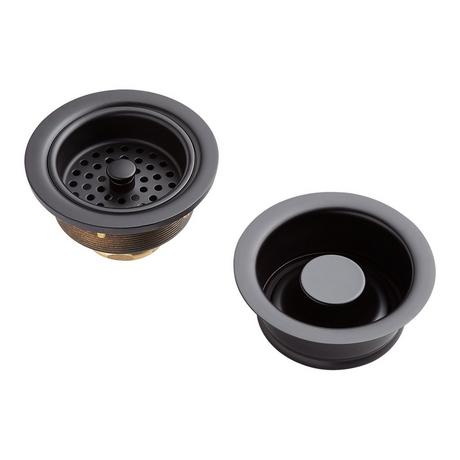 Kitchen Sink Drain Set - Basket Strainer & Disposer Flange and Stopper