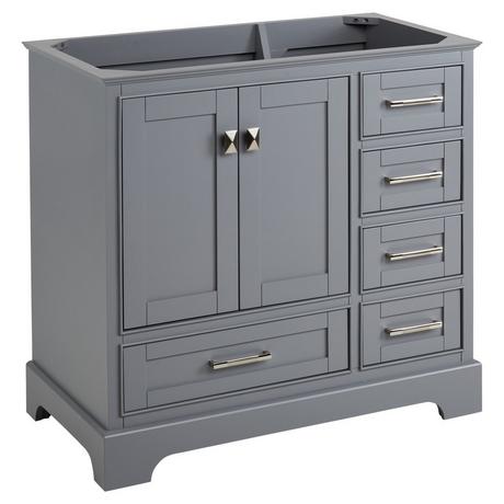 36" Quen Vanity With Left Offset Rectangular Undermount Sink - Gray