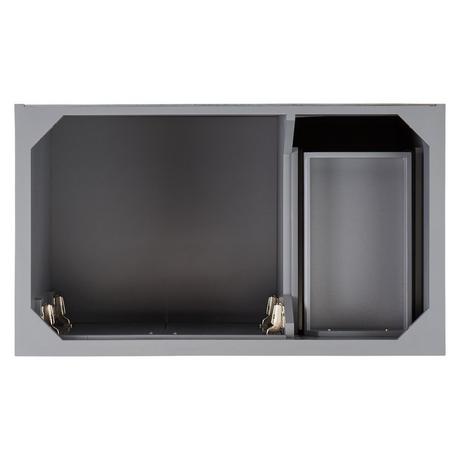 36" Quen Vanity With Left Offset Rectangular Undermount Sink - Gray