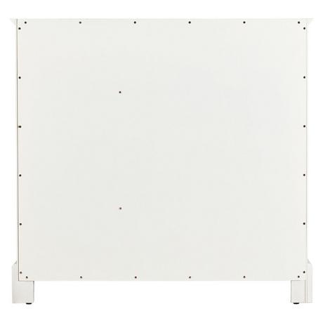 36" Quen Vanity With Left Offset Rectangular Undermount Sink - Soft White