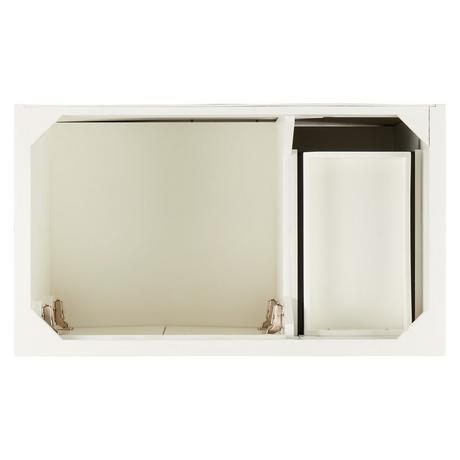 36" Quen Vanity With Left Offset Rectangular Undermount Sink - Soft White
