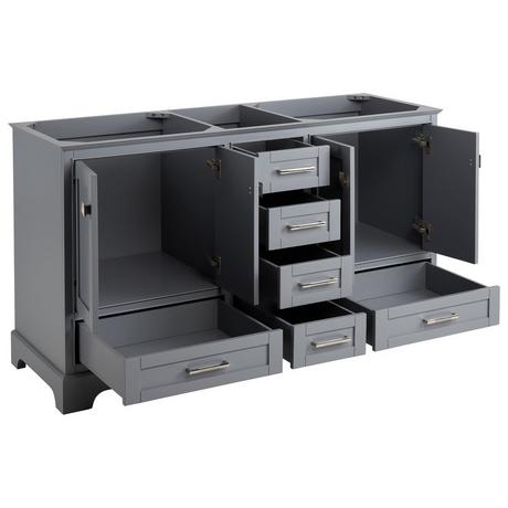 60" Quen Double Vanity With Undermount Sinks - Gray