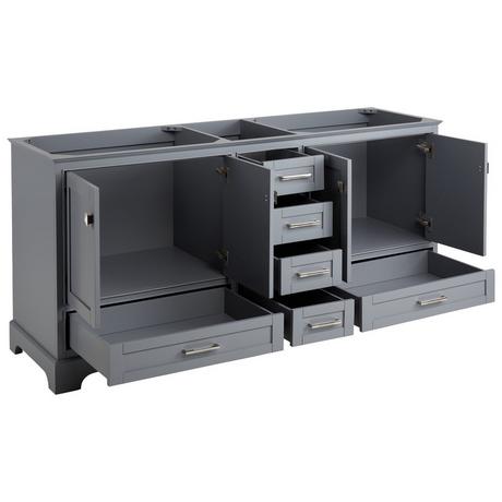 72" Quen Double Vanity With Undermount Sinks - Gray