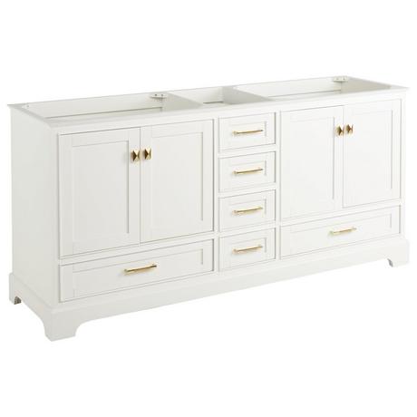 72" Quen Double Vanity With Rectangular Undermount Sinks - Soft White