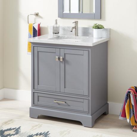 30" Quen Vanity With Rectangular Undermount Sink - Gray