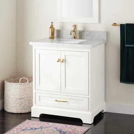 30" Quen Vanity With Rectangular Undermount Sink - Soft White