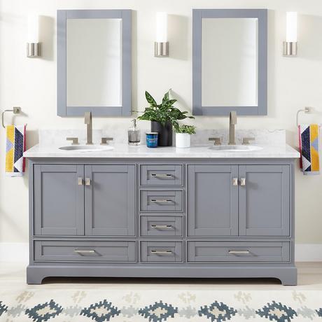 60" Quen Double Vanity With Undermount Sinks - Gray