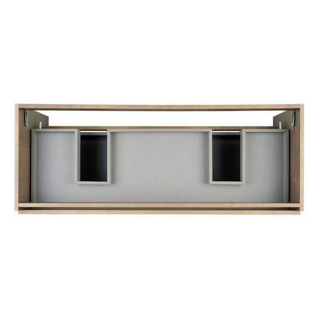 48" Kiah Wall-Mount Double Vanity and Sinks - Desert Oak Wood