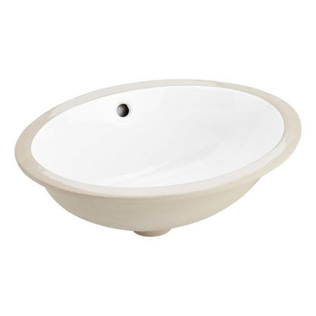 18" Oval Porcelain Undermount Bathroom Sink - White