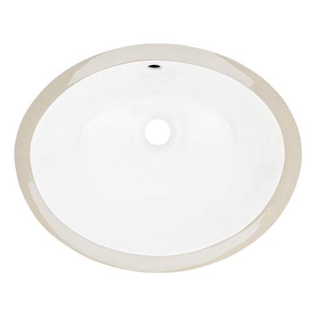 18" Oval Porcelain Undermount Bathroom Sink - White